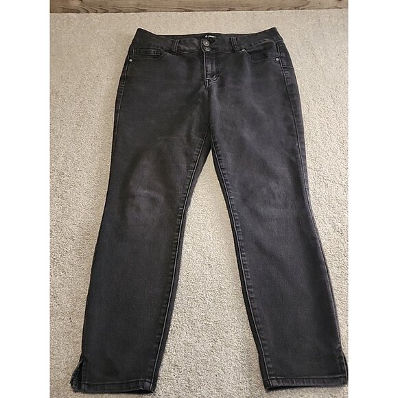 D JEANS Womens Size 10 Black Cotton Blend Skinny Ankle Denim Jeans Stretch - Picture 4 of 15